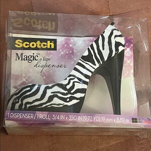 Scotch~Magic Tape Dispenser~Zebra Print Heel Tape Dispenser